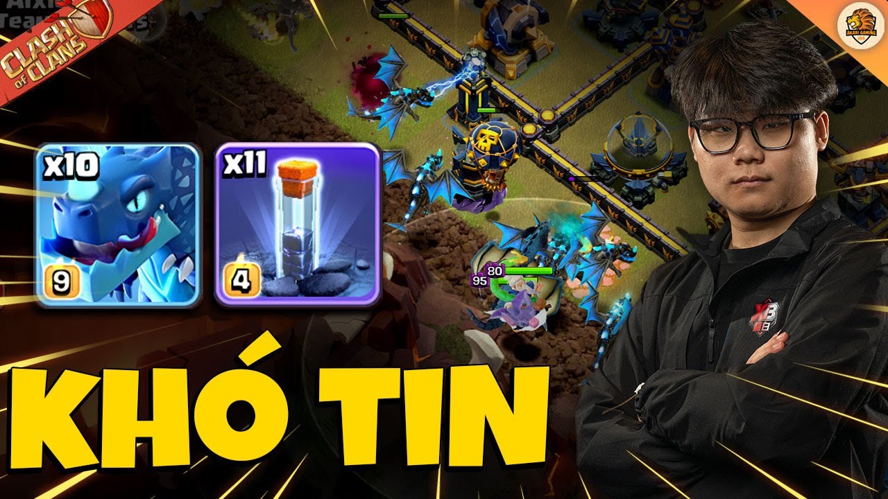 Combo Rồng Điện TH18 Thổi Bay Nhà 1ph30 Cực Nhanh Clash of clans | Akari Gaming