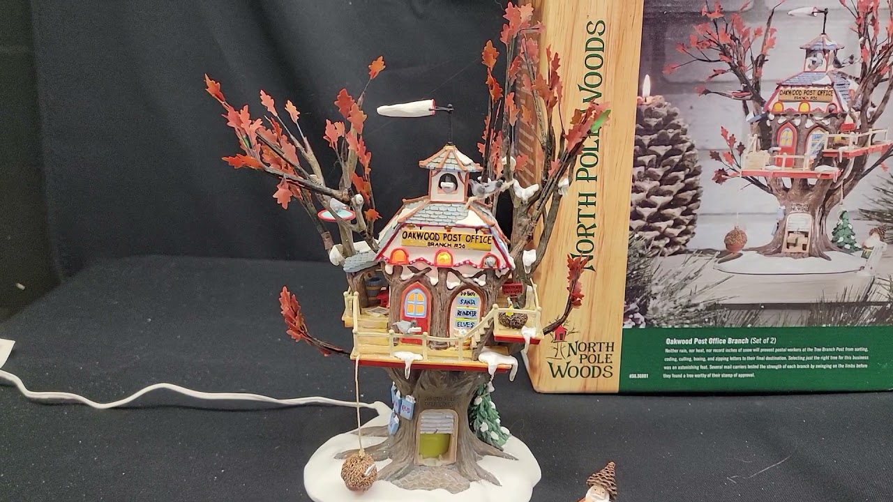 Oakwood Post Office Branch Dept 56 North Pole Woods Lighted