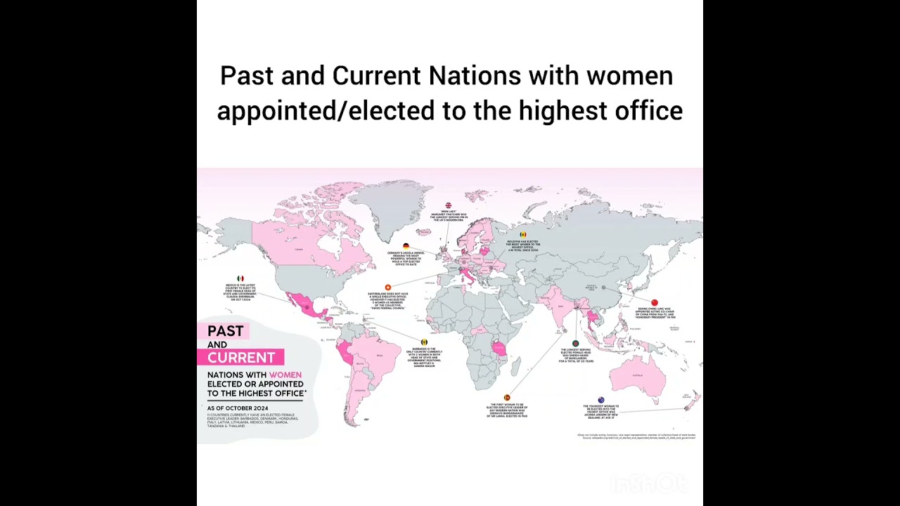 Past and Current Nations with women appointed/elected to the highest office! 