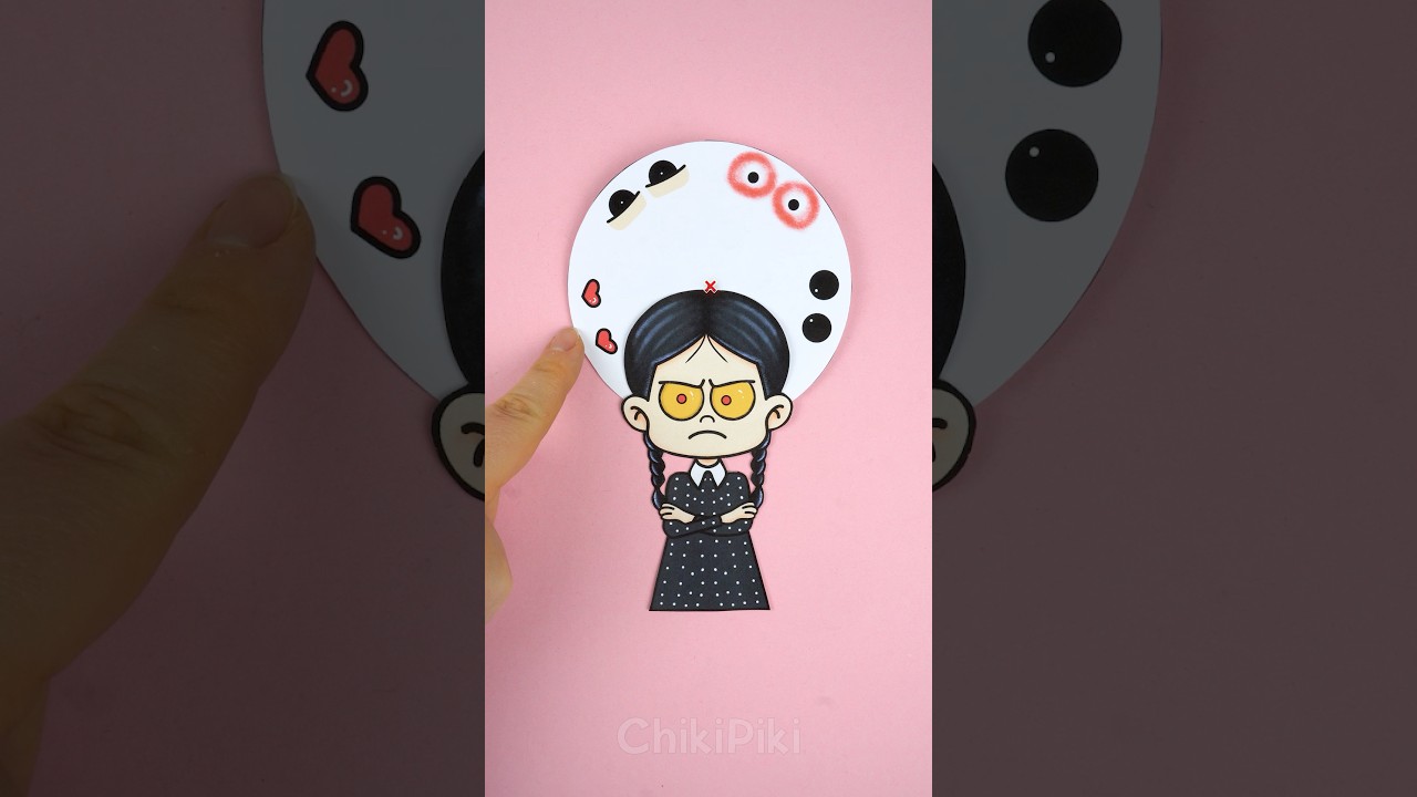 Wednesday Addams In Paper Craft Game Challenge 