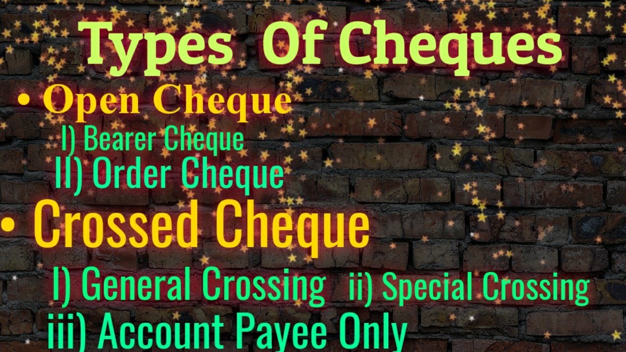 Types of Crossing of Cheques - GeeksforGeeks