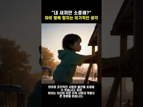"내 새끼만 소중해?" - 아이 행복 망치는 이기적인 생각