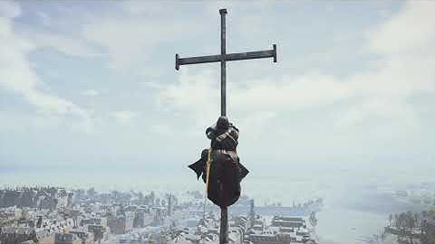 New spire of Notre Dame Cathedral in Assassin