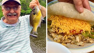 Fishing for Bass and Bluegill Fajitas
Last week I grilled up some fish with a southwest twist. Let’s stay on that theme but with fajitas. Yes, fish fajitas! We can do this! I have all the ingredients except one, the fish! Let’s go get some at the local open-air fish market! Click on SHOW MORE for info on the tackle, the lake, and the recipe.
THE LURE: I’m using a Gopher Mushroom lead jig head in 1/16 ounce with a #4 hook. On it is an “Action Plastic” 2½ inch “Shad Grub” in clear flake. Sadly, it seems that the Action Plastic company was sold, and I can no longer order their lures. I have hundreds of them however!
THE BOAT: is a Bass Hunter that I ordered from Bass Pro Shops about 12 years ago. They no longer sell it. Also, the Bass Hunter company seems to be out of business. Boats like it are still sold under the name Sun Dolphin. Do a Google search for “two man fishing boats.”
The spinning reel is a Pflueger Trion GX-5. This model is no longer made.
The spinning rod is a tiny Daiwa SMC401ULFS Spinmatic-C SpinRod (4- Feet, Ultra Light, 1 Piece, 1-4 pound line test recommended). It can be found on Amazon, Fish USA, and other places.
The spinning reel line is SpiderWire, Ultracast, Invisi-Braid in 10 pound test, 2 pound monofilament equivalent.
THE LAKE: The lake is called Lake Ketchabigwon (named by native Americans). It is almost 6 acres and is located in NE Ohio. It sits on 37 acres of property. The lake is private.
FISH IN THE LAKE: largemouth bass, bluegill, white crappie, black crappie, yellow perch, channel catfish, and grass carp
WHY KEEP SMALL BASS: Biologists were employed to do an electroshock survey of the lake. They found too many small, stunted bass. Their advice was to remove all bass under 12 inches, and to release the bigger ones. This rule is usually the opposite in large public lakes.
LARGEST FISH CAUGHT: The biggest was a grass carp I hooked and managed to beach. It weighed over 30 pounds. Next was a channel cat (accidentally caught while bass fishing) of 10 pounds. The largest crappie was 14¾ inches and weighed 2 LBS and 1 oz. I did not measure the largest bluegill, but it had to be at least 10 inches. Finally, my largest bass was 6¾ pounds caught here at Lake Ketchabigwon.
WHERE TO GET A CAP LIKE MINE: You can get a “Juanelo Bait & Tackle” baseball cap here, https://www.inkpixi.com/by-clothing-type/baseball-hats. In fact, you could put your own name on it!
VIDEOGRAPHY: The principal camera is my iPhone 6s Plus on a tripod. I also use an iPhone 5s as a close-up, counter-top camera when cooking. It is mounted on a small tripod. I use a Rhode microphone indoors to help lessen the echo. The video is edited on my MacBook Pro using Final Cut Pro X.
LEARN HOW TO FILLET A FISH HERE: https://youtu.be/KgiGqlrB0LM
BACKGROUND MUSIC is called “Dear John” purchased from audioblocks.com.
Recipe inspired by this one: http://www.ortega.com/recipes/tilapia-fajitas_15696
FISH FAJITAS
Ingredients
Juice from one lime
¼ teaspoon garlic powder
¼ teaspoon chili powder
¼ teaspoon pepper
¼ teaspoon red pepper flakes
2 TBS. of Worcestershire sauce
2 TBS. olive oil for marinade
1½ pound any mild fish fillets
3 TBS. olive oil for cooking
1 red onion, sliced thinly into strips
2 bell peppers of any color, sliced
½ teaspoon salt
¼ teaspoon pepper
6 to 8 flour tortillas depending on their size
1 cup cheddar cheese, shredded
1 cup of salsa - Thick & Chunky (Medium)
Directions
In a bowl combine lime juice, garlic powder, chili powder, pepper, red pepper flakes, Worcestershire sauce and olive oil. Marinate sole filets for 30 minutes to 1 hour.
Heat oil in a large skillet on medium heat. Sauté sliced onion for 10 minutes. Add sliced green bell pepper and cook until tender, 5 to 10 minutes. Season with salt and pepper. Place the green bell peppers and onions on a serving dish; keep warm.
Remove the filets from the marinade and cook in a skillet over medium heat until the fish flakes easily. Place over the peppers and onions. Serve with flour tortillas, salsa, and shredded cheddar cheese. Fishing for Bass and Bluegill Fajitas