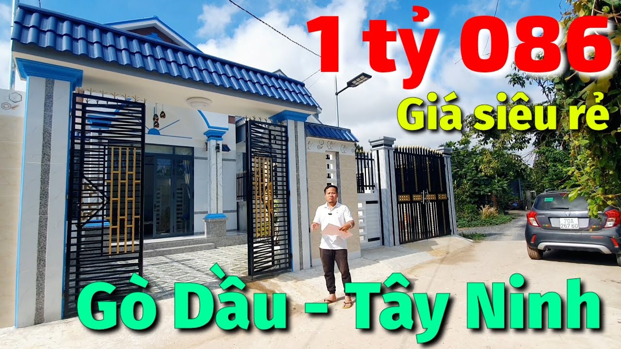 Giá siêu rẻ 1 tỷ 086 triệu Nhà Thái mới xây 3 phòng ngủ 2 toilet gần QL22B huyện Gò Dầu Tây Ninh