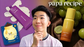 Eggplant k-skincare?!  [REVIEW] Papa Recipe Eggplant Cleanser, Noble Rot, Honey Mask! 🍯