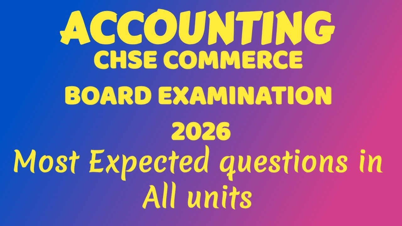 CHSE COMMERCE Accounting most expected questions #chseodisha #exam #accounting #chseboardexam