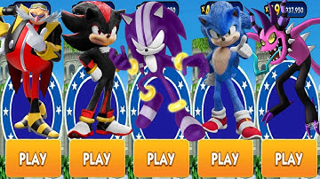 Sonic Dash - Darkspine vs Shadow vs Movie Sonic vs All Bosses Zazz Eggman All Characters Unlocked