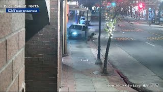 Video shows truck fleeing on rims, sparks flying, after crashing into Watsonville store