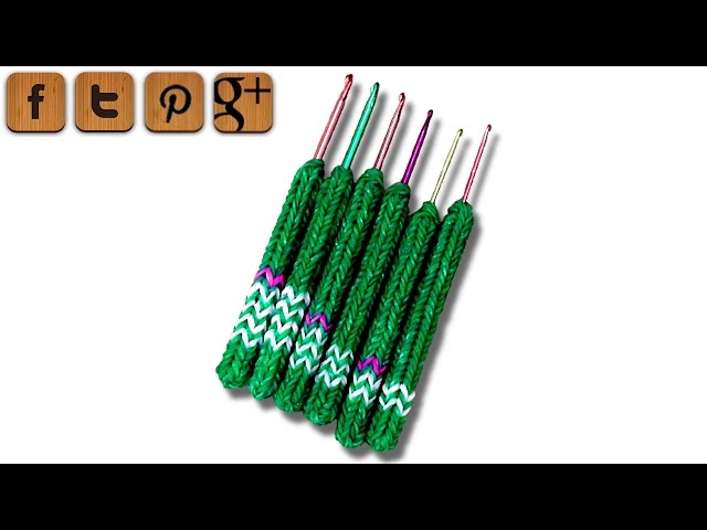 Perfect crochet hook grips with rainbow loom! Followed tutorial for pencil  grips from the parenting chann…