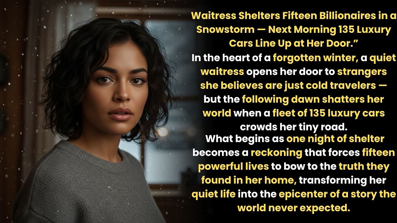 Waitress Shelters Fifteen Billionaires in a Snowstorm Next Morning 135 Luxury Cars Line Up at Her Do