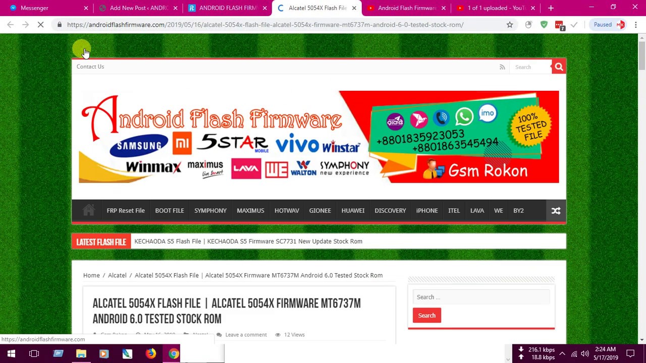 Alcatel 5054X Flash File | Alcatel 5054X Firmware MT6737M Android 6.0 Tested Stock Rom