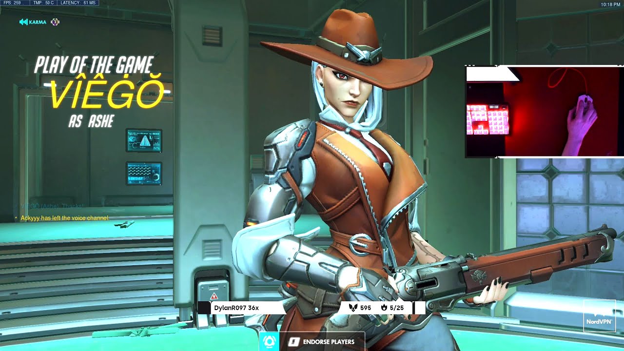 Gale Hitscan God - Cassidy and Ashe Gameplay! POTG! [ Overwatch Season 31 Top 500 ]