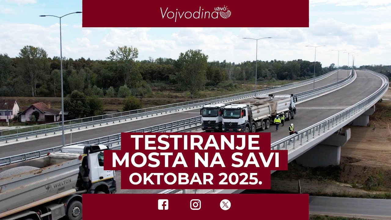 Most na Savi na deonici Kuzmin-Sremska Rača / Testiranje probnim opterećenjem