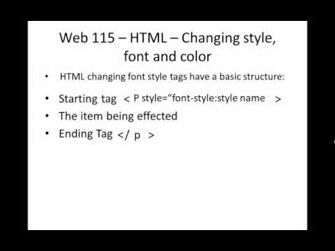 HTML - Changing style, font and color