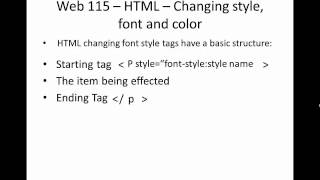 HTML - Changing style, font and color