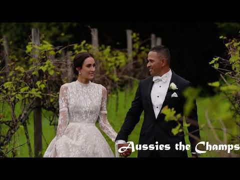 Tim Paine, Bonnie, Usman Khawaja and Rachel.-