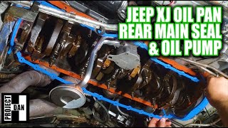 JEEP XJ OIL PAN - REAR MAIN SEAL - CONNECTING ROD BEARINGS - OIL PUMP UPGRADE - PICK UP  REPLACEMENT