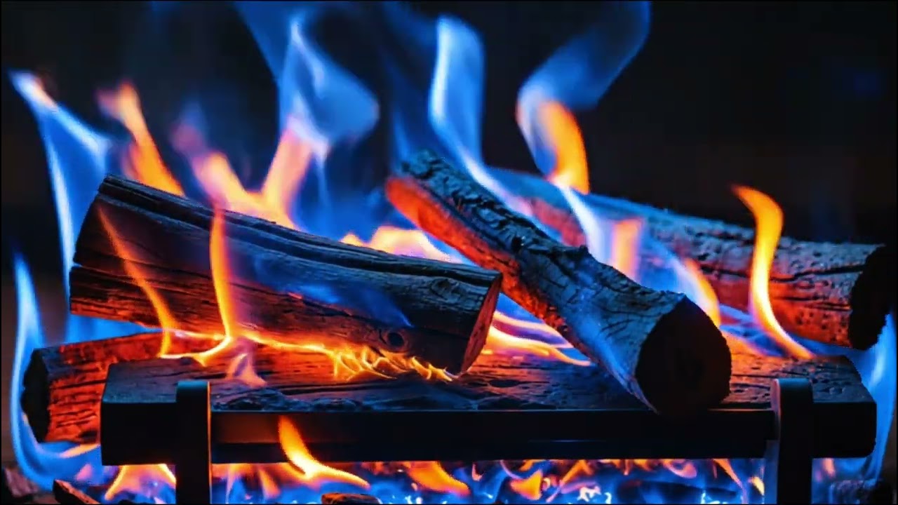 Mesmerizing Blue Fire Glow – Cozy Hearth Sounds for Stress Relief & Rest