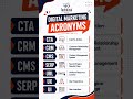 Digital Marketing Acronyms Every Beginner Should Know 🚀 #shorts