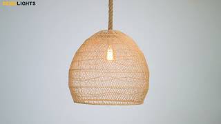 DEMOLIGHTS Nordic Rattan Hanging Light Shades Living Room Pendant Lamp Shade