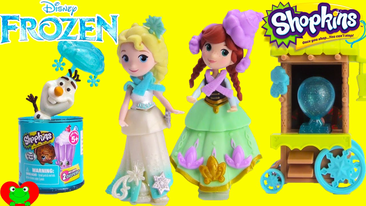 Disney Frozen Snap Ins with Shopkins Season 4 Food Fair Candy Jars