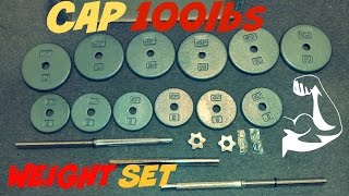 Cap 100lbs Standard weight set Unboxing