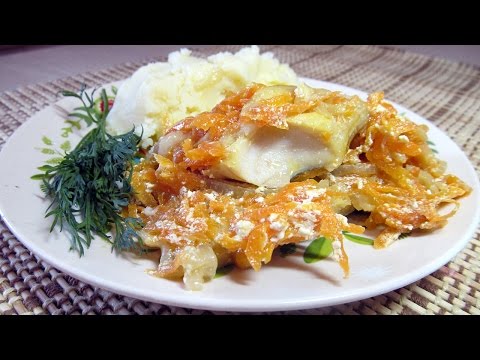 Минтай в мультиварке с морковью и луком и майонезом