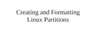Creating and Formatting Linux MBR Partitions