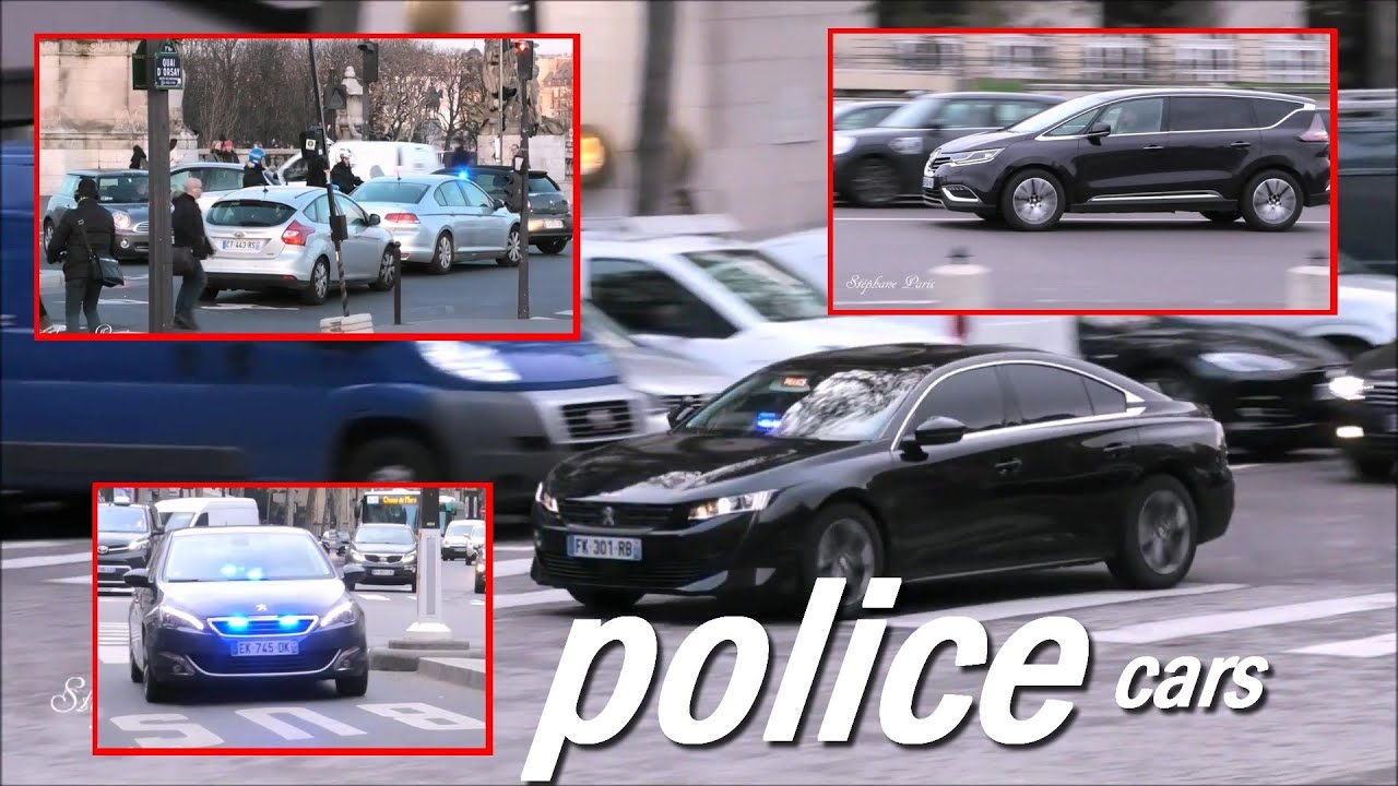 voitures de police non sérigraphiées dans Paris  compilation
