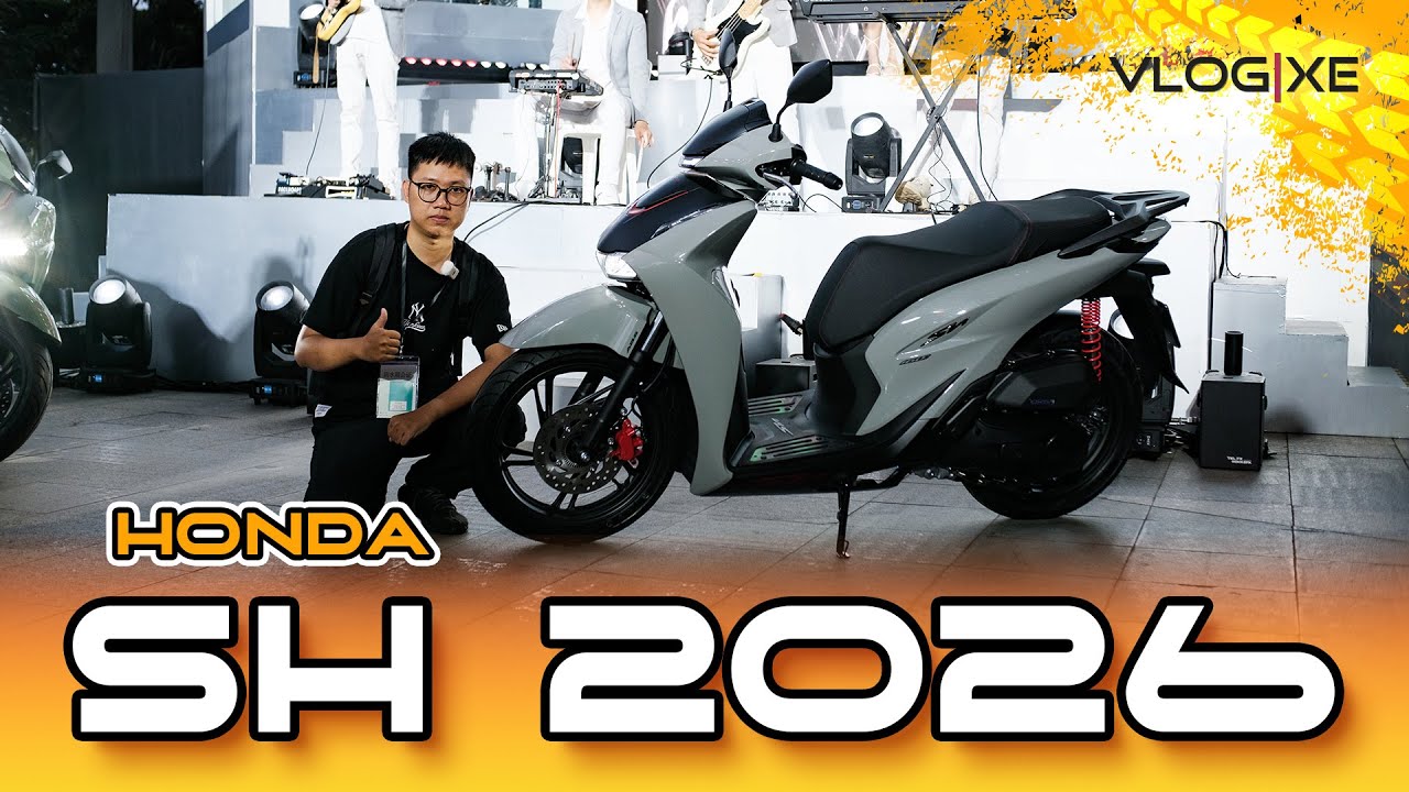 Cận cảnh Honda SH 160i 2026 vừa ra mắt: mặt nạ mới, màn hình TFT 4,2 inch | Vlog Xe