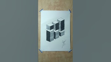 Easy 3D illusion drawing🤔😯🤯🤩 #shorts #3d #illusion #drawing #art