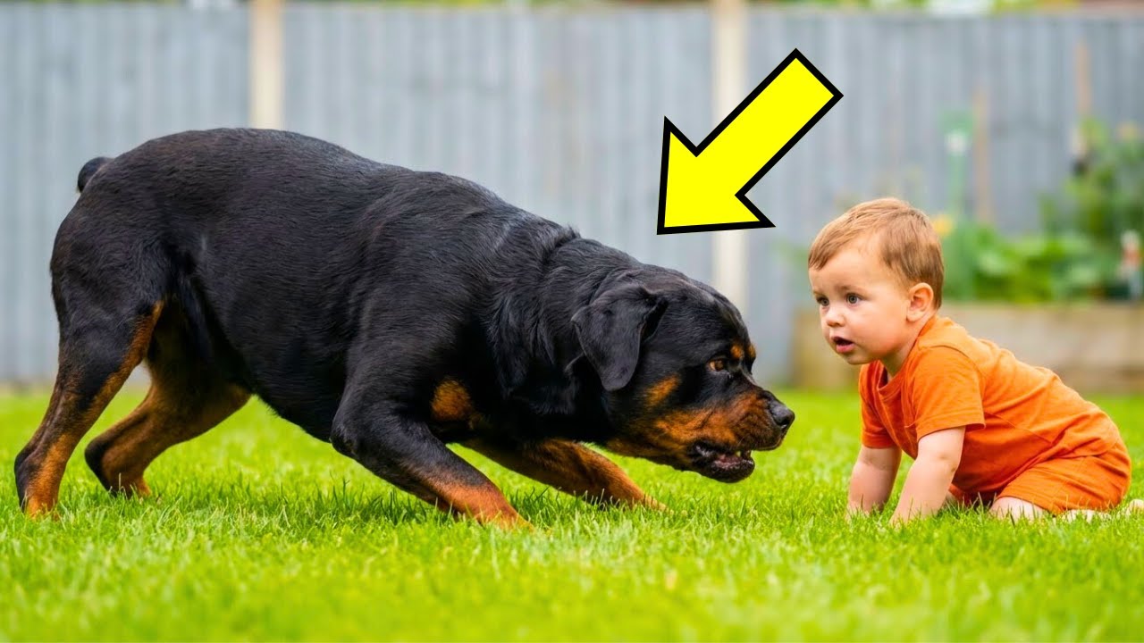 Si Ce N'était Pas Filmé, Vous Ne Croiriez Pas Pourquoi Le Rottweiler A Poussé Le Bébé !