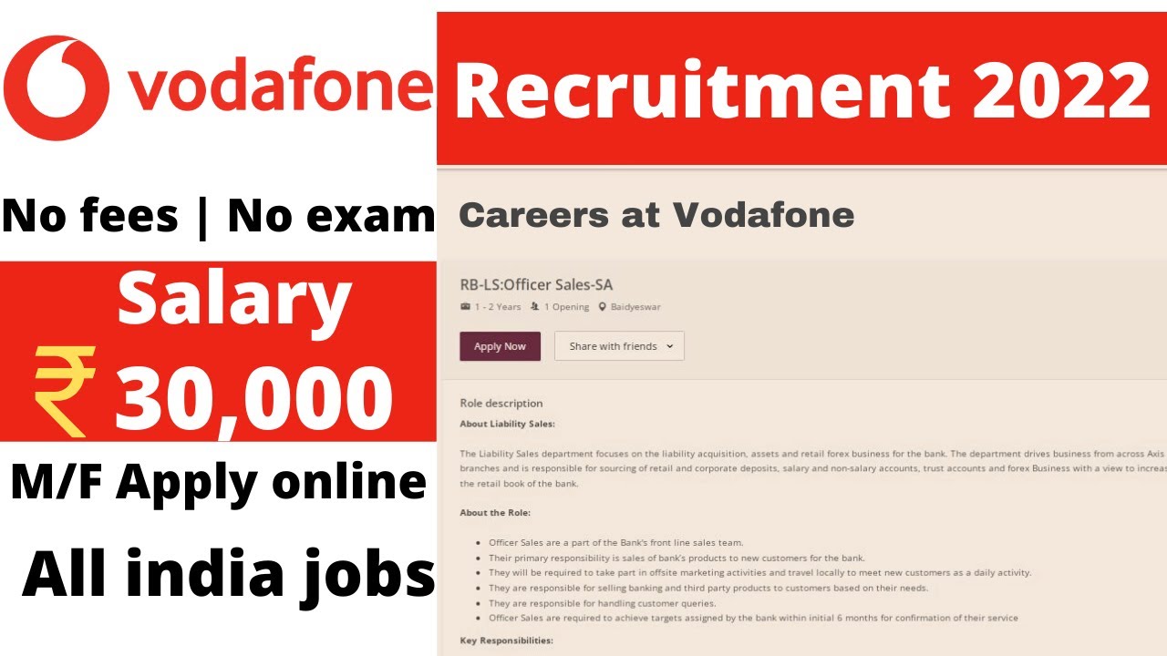 Vodafone Idea Jobs | Private company job | VI recruitment 2022 | Vi job vacancies | Latest jobs