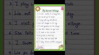 10 lines on summer vacation in english/summer vacation essay in english/paragraph on summer vacation