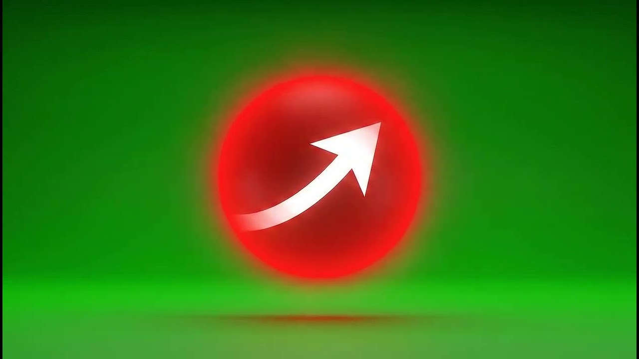 Emotional Red Circle with Arrow Green Screen Overlay for Storytelling