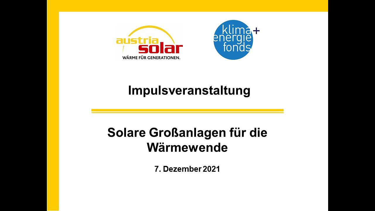 Solare Großanlagen für die Wärmewende (Impulsveranstaltung 2021)