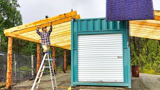 Solar Panels & Rafters Go Up | Shipping Container Lean-To Build