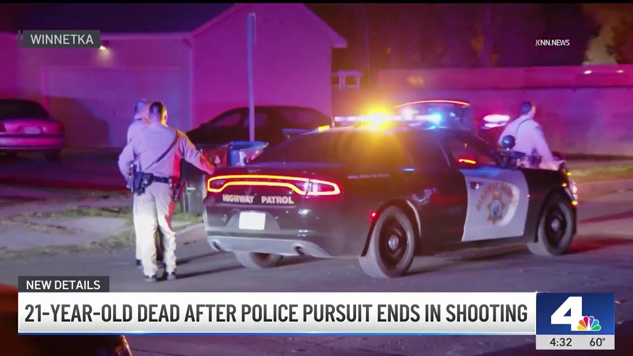 Driver dead after police pursuit ends with shooting in Winnetka - YouTube