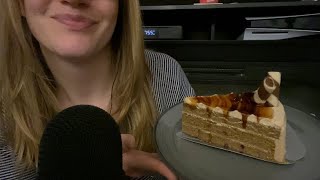 ASMR Whisper Ramble and Eating Mocha Cake