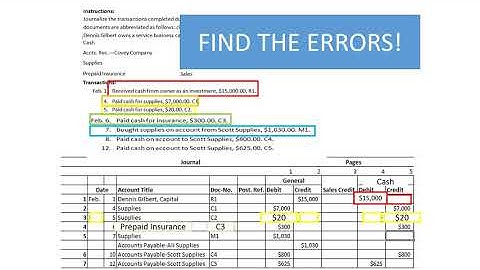 Accounting A Chapter 3 LT 2 Find The Errors Video
