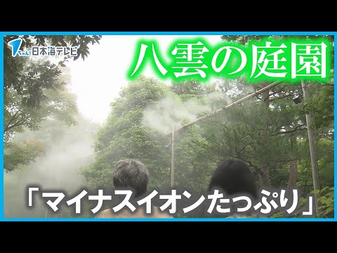【涼しさ感じる】“ミスト”イベント開催中　観光客「マイナスイオンたっぷりで気持ちがいいですね」　島根県松江市