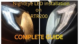 NIGHTEYE LED ON APACHE RTR 200 | INSTALLATION | COMPRASION | COMPLETE GUIDE
