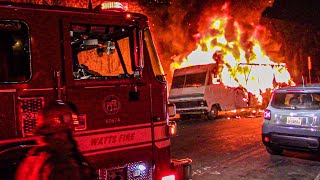 *MASSIVE RV FIRE* - LAFD Engine 64