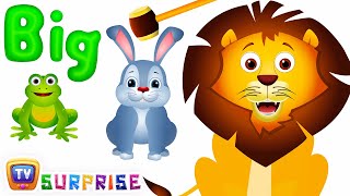 learn sizes wild animals with wooden hammer surprise eggs hitting game chuchu tv surprise