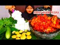 Makan sayap ayam sambal bawang lalapan jengkol muda