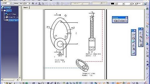 3.16 Nocke - Catia v5 Drafting - Section view - Isometric view