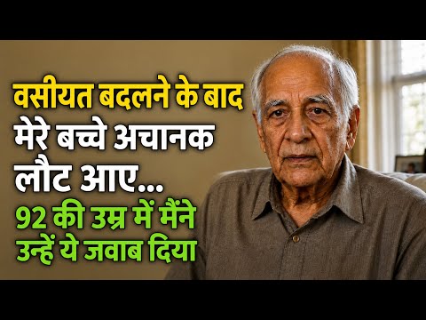 वसीयत बदलने के बाद मेरे बच्चे अचानक लौट आए... 92 की उम्र में मैंने उन्हें ये जवाब दिया |