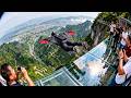 Wing mounted flight training daily, flying from a 1500 meter cliff to the bottom of the mountain