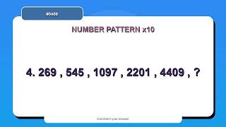 Number Pattern Challenge #0468 | 10 Number Pattern Practice Questions